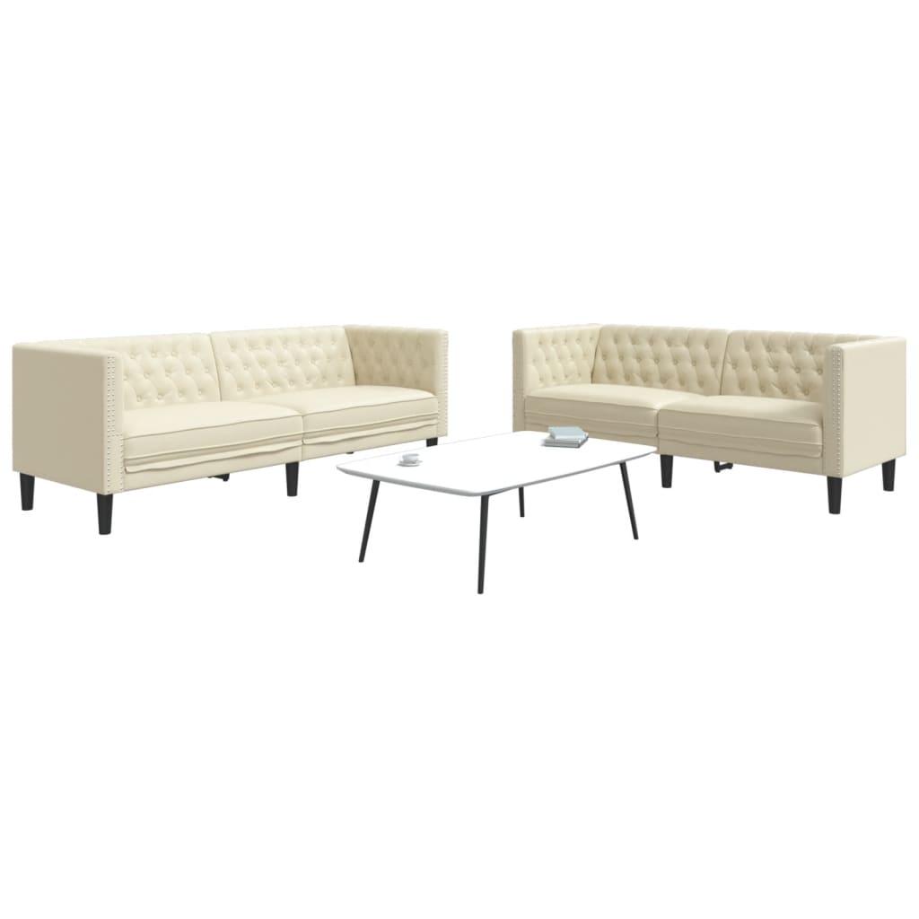 Soffgrupp Chesterfield 3 Delar Konstmocka