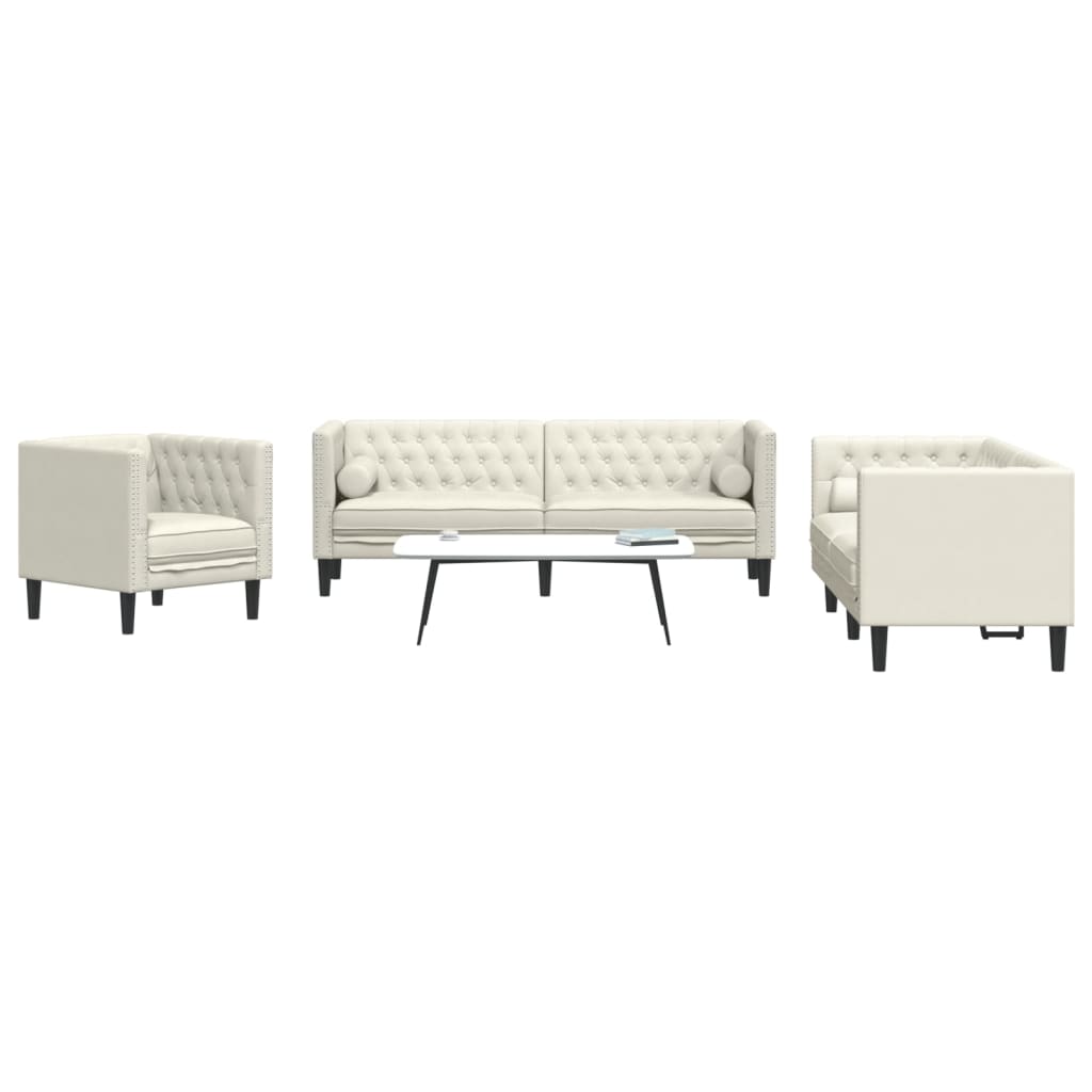 Soffgrupp Chesterfield 3 Delar Bolsterkuddar Sammet