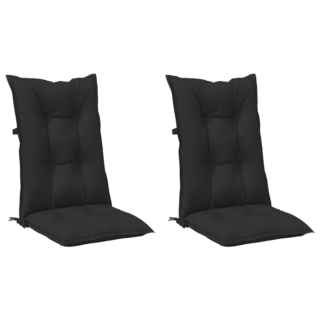 Set Med Hög Rygghörn Kuddar 2 Pcs Melange Svart 120 X 50 X 7 Cm