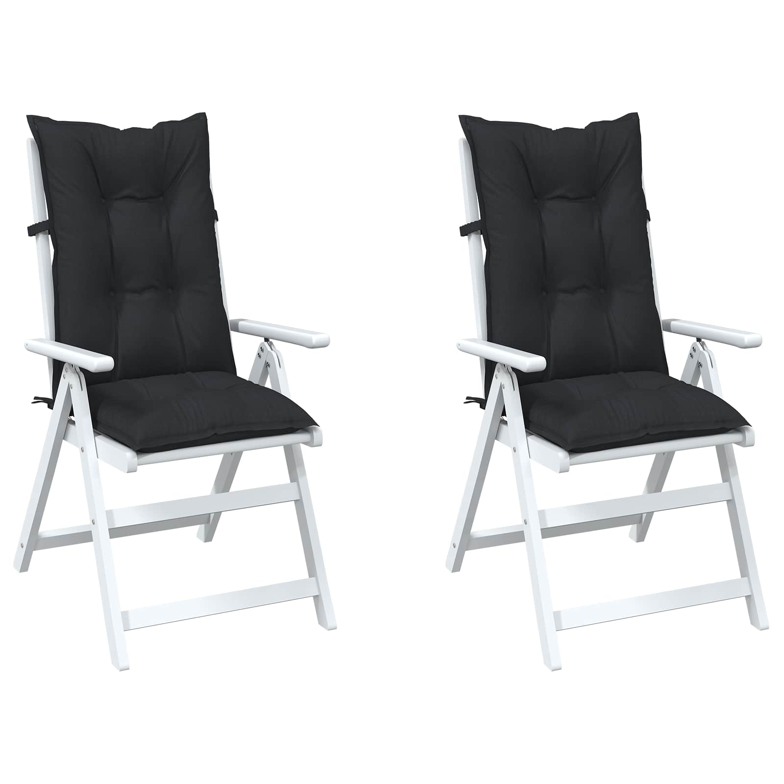 Set Med Hög Rygghörn Kuddar 2 Pcs Melange Svart 120 X 50 X 7 Cm