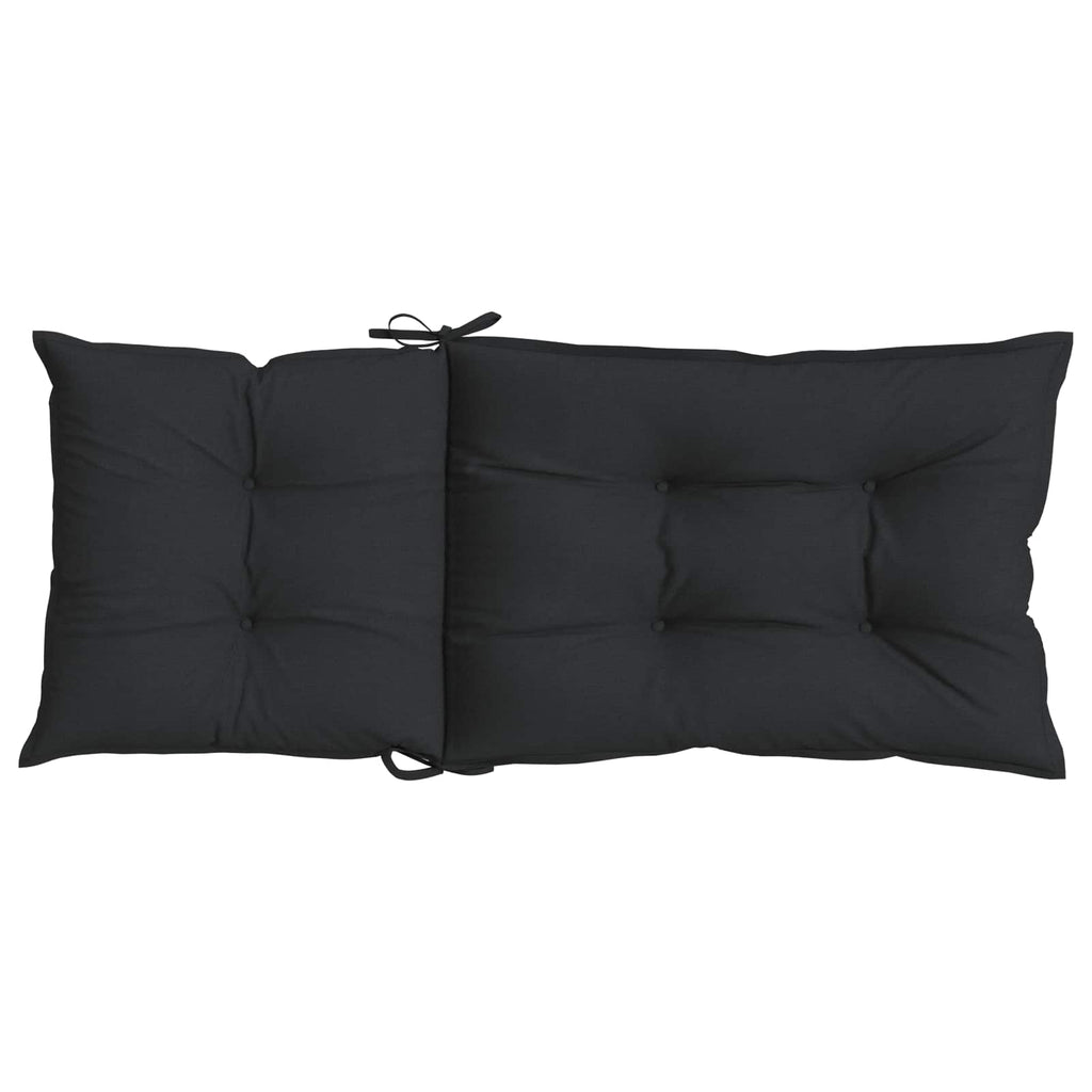 Set Med Hög Rygghörn Kuddar 2 Pcs Melange Svart 120 X 50 X 7 Cm