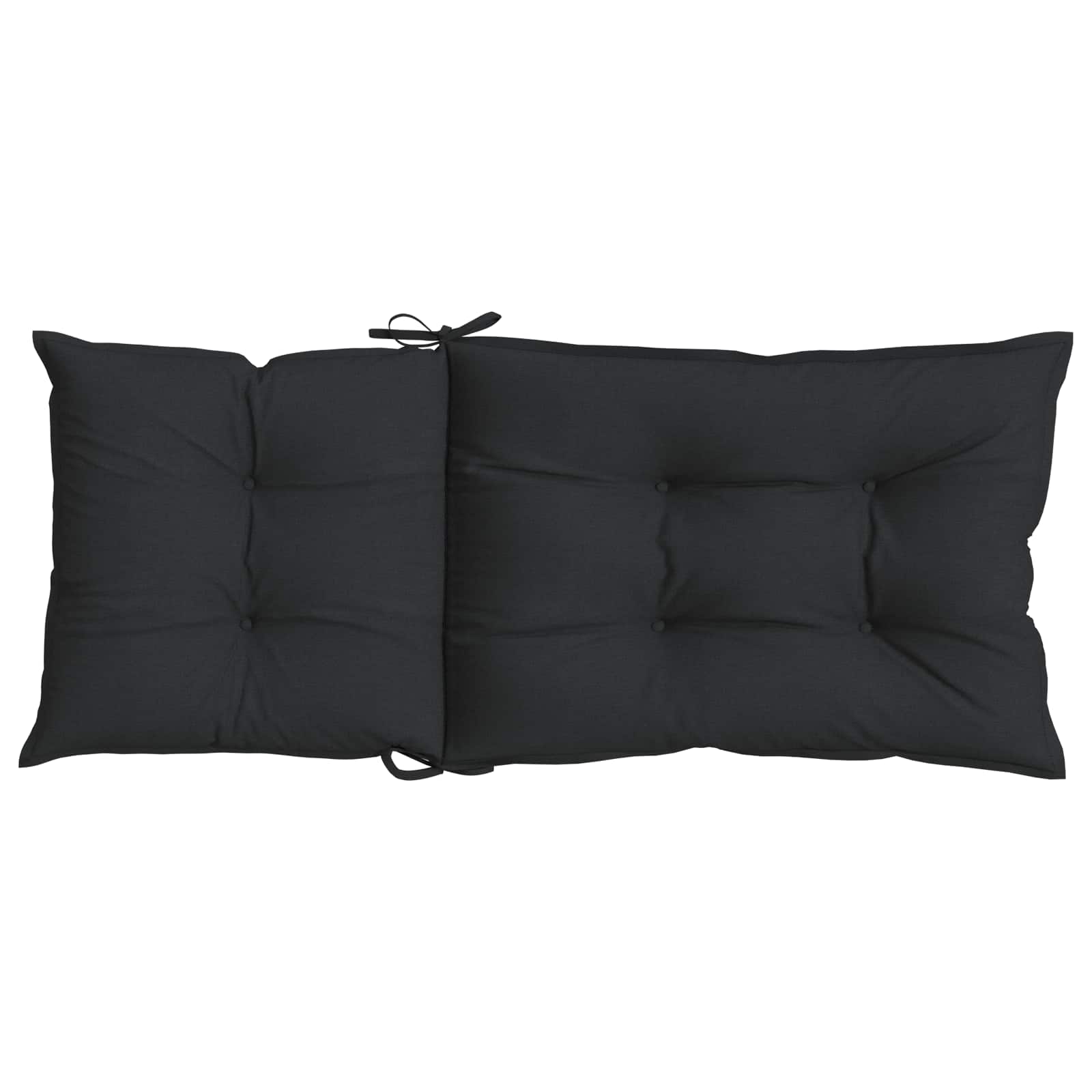 Set Med Hög Rygghörn Kuddar 2 Pcs Melange Svart 120 X 50 X 7 Cm