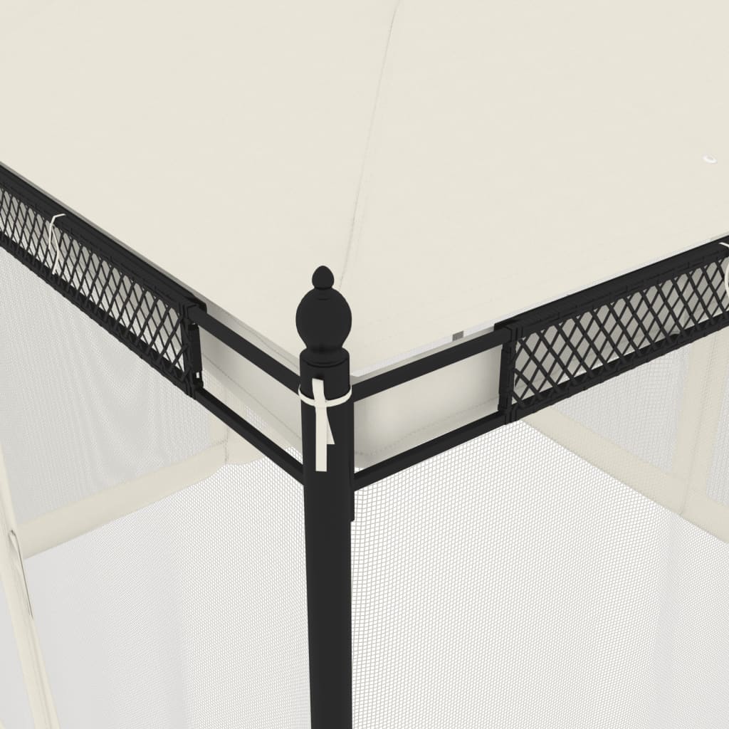 Paviljong Med Nätväggar Gräddvit 2,93X2,93 M Stål