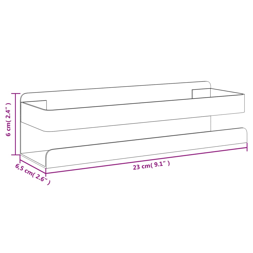 Duschhylla 23X6,5X6 Cm Borstat 304 Rostfritt Stål