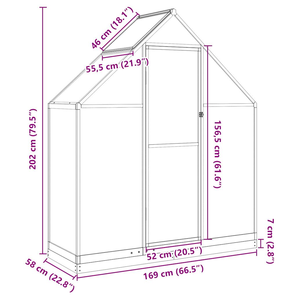 Växthus Med Ram Aluminium