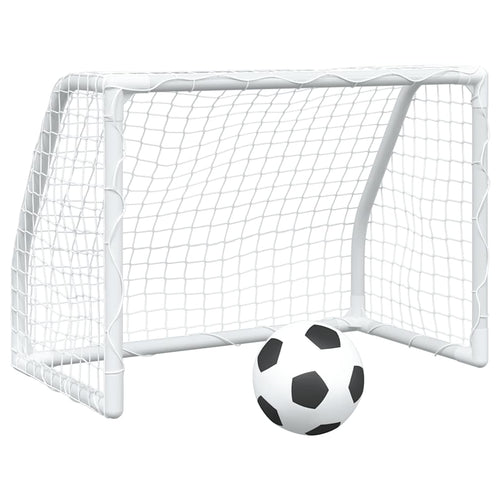 Barnfotbollsmål 2 St Med Boll Vit 64X35X48 Cm Metall