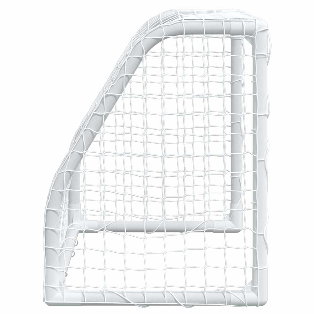Barnfotbollsmål 2 St Med Boll Vit 64X35X48 Cm Metall