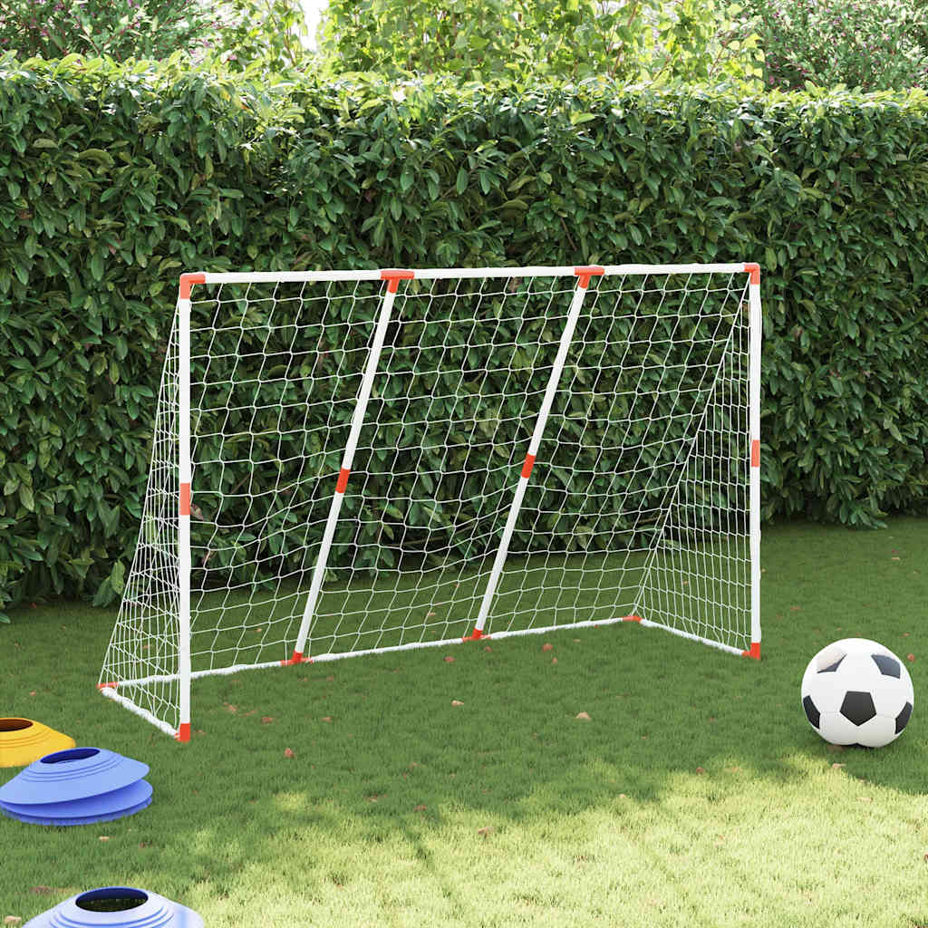 Barnfotbollsmål Med Bollar 2-I-1 Vit 184X64X124 Cm