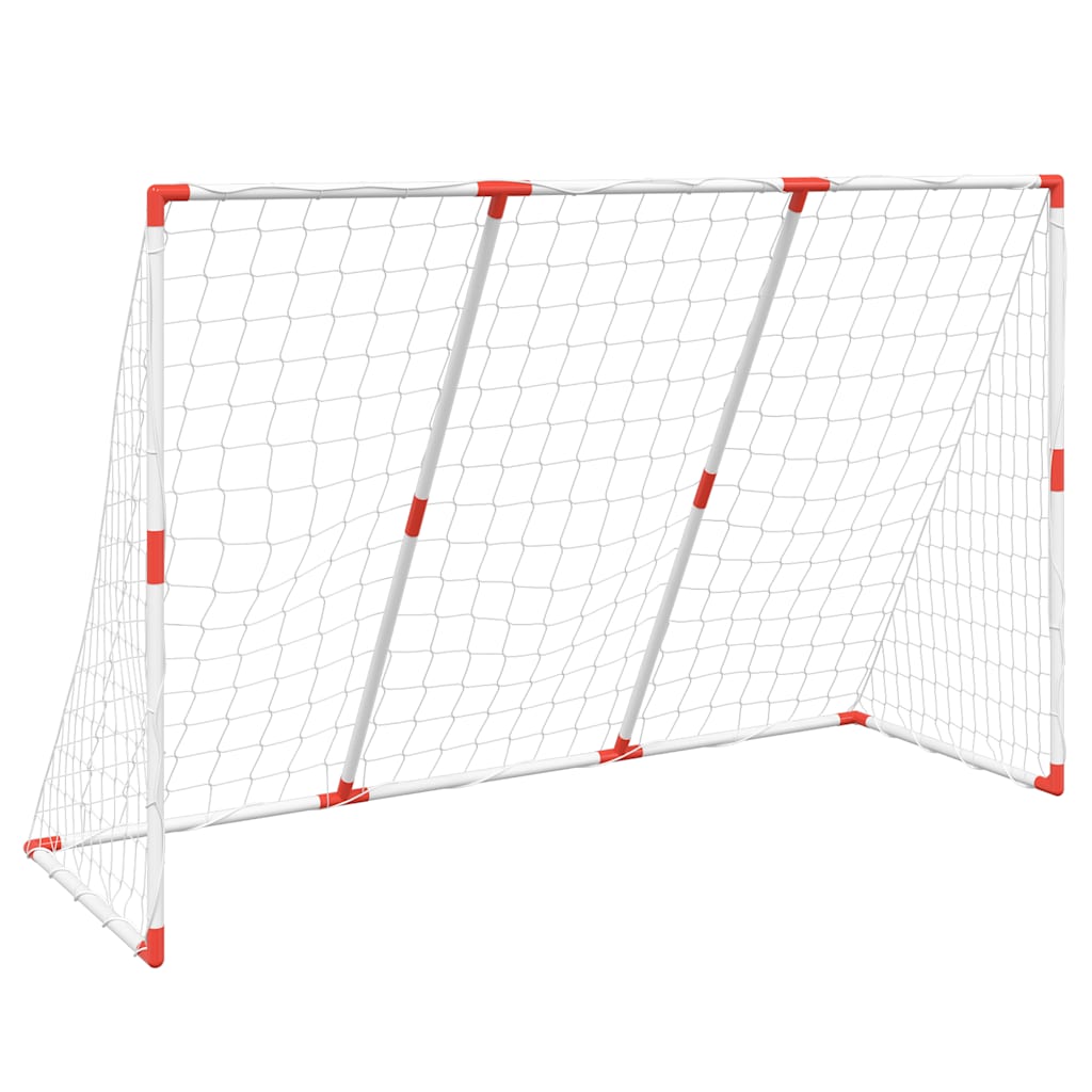 Barnfotbollsmål Med Bollar 2-I-1 Vit 184X64X124 Cm