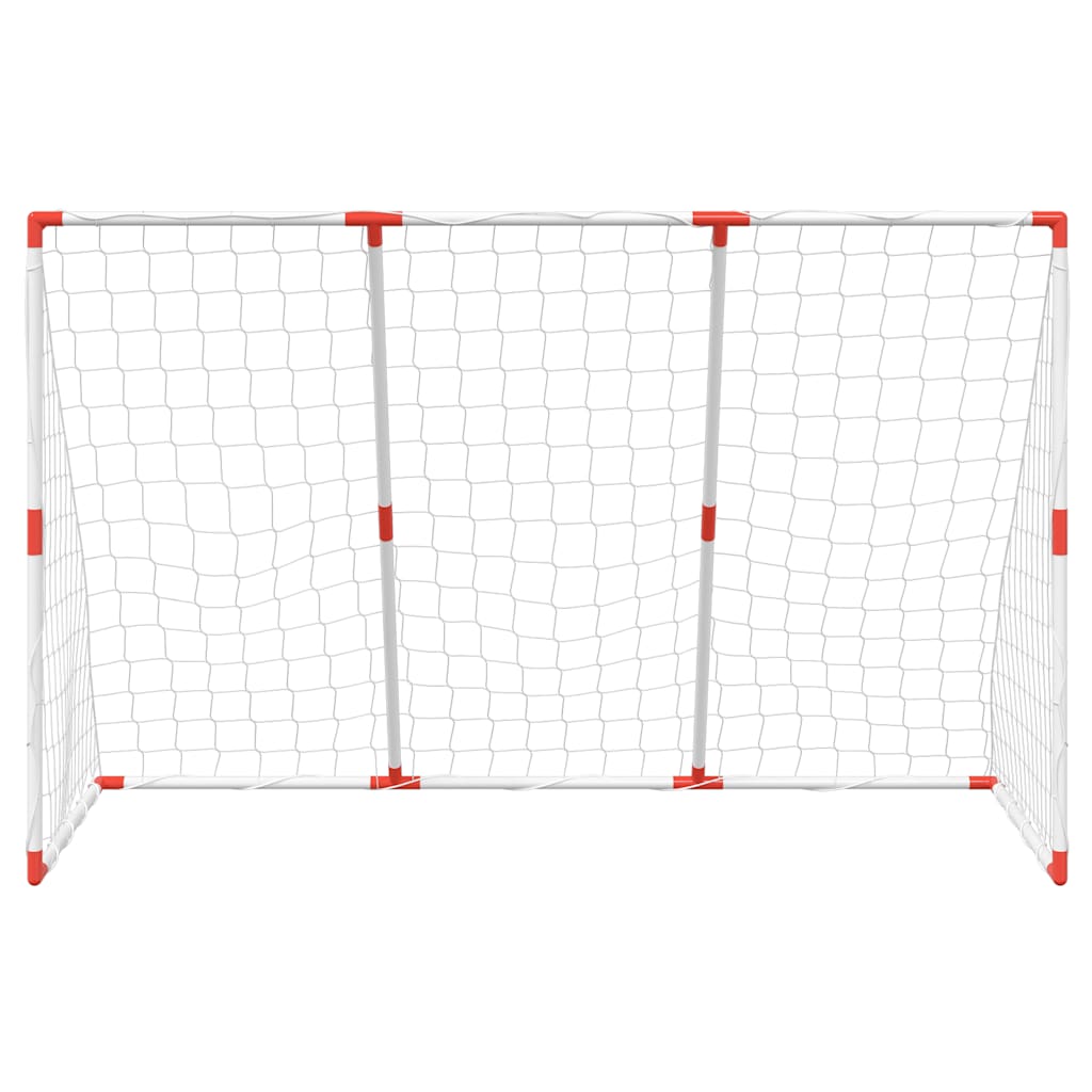 Barnfotbollsmål Med Bollar 2-I-1 Vit 184X64X124 Cm