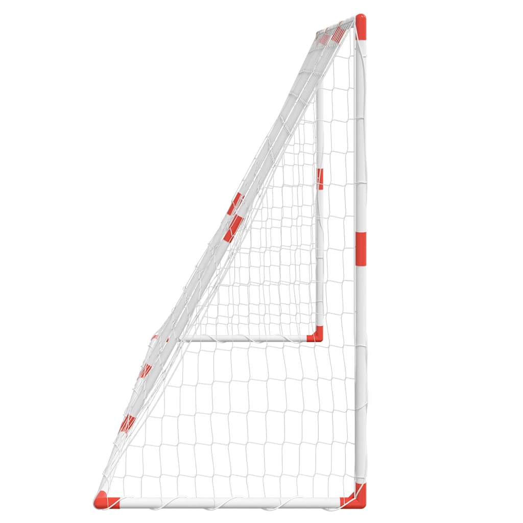 Barnfotbollsmål Med Bollar 2-I-1 Vit 184X64X124 Cm