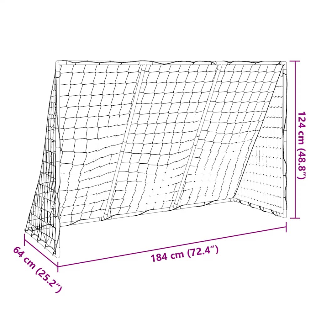Barnfotbollsmål Med Bollar 2-I-1 Vit 184X64X124 Cm