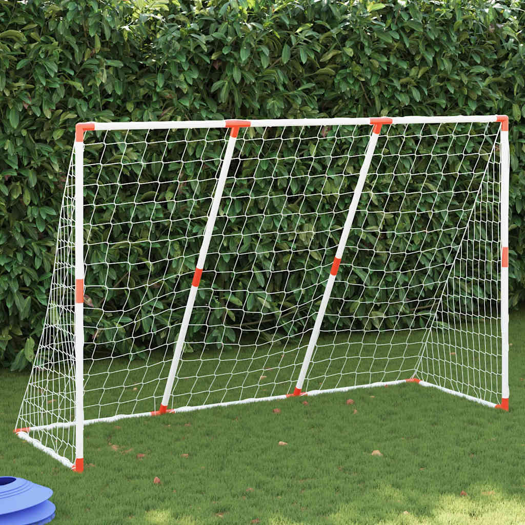 Barnfotbollsmål Med Bollar 2-I-1 Vit 184X64X124 Cm