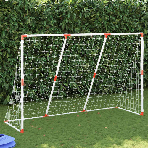 Barnfotbollsmål Med Bollar 2-I-1 Vit 184X64X124 Cm