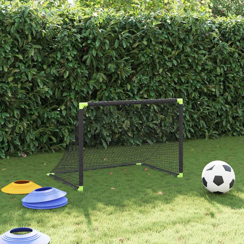 Barnfotbollsmål Hopfällbar Svart 90X64X64 Cm