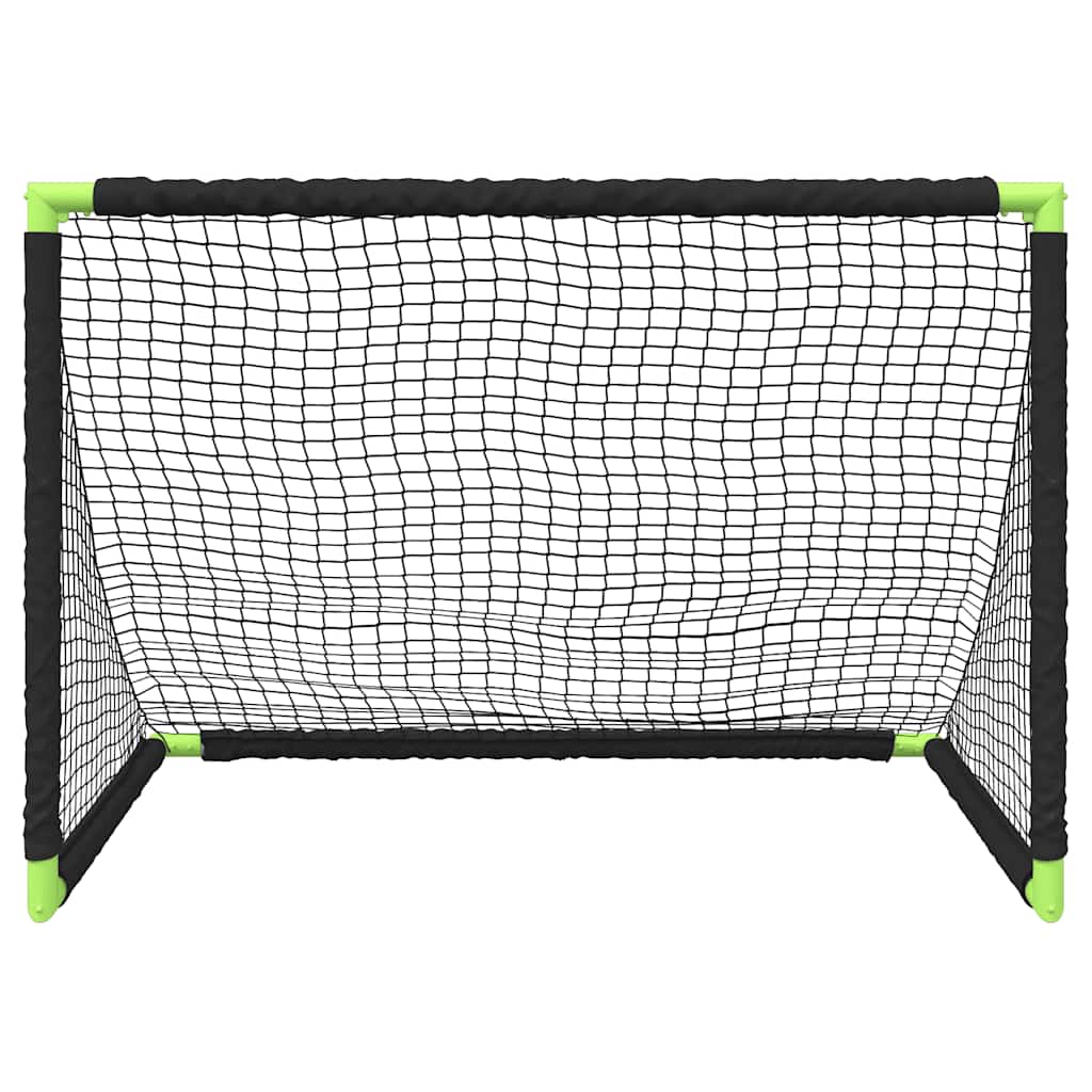 Barnfotbollsmål Hopfällbar Svart 90X64X64 Cm