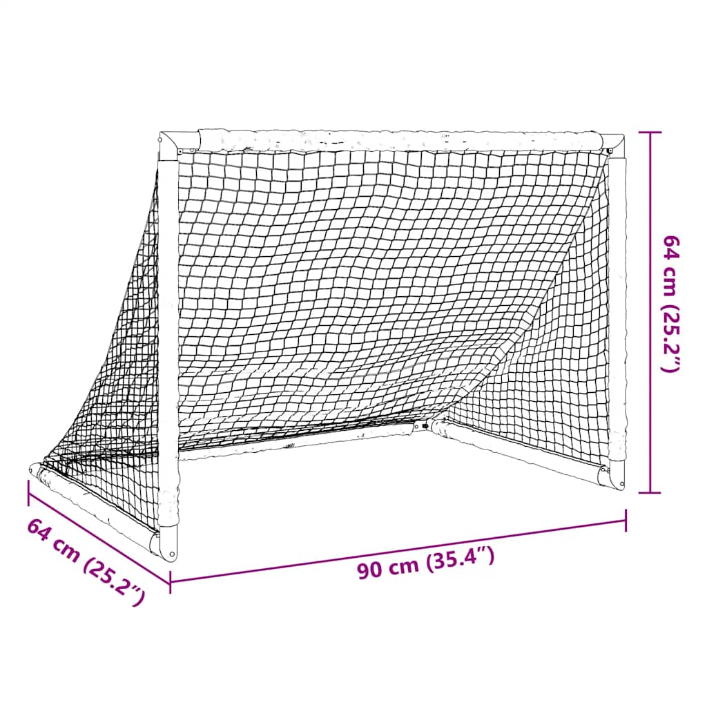 Barnfotbollsmål Hopfällbar Svart 90X64X64 Cm