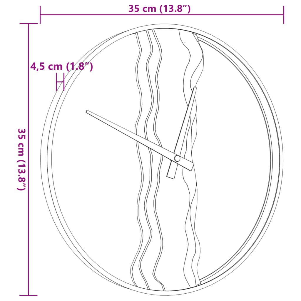 Väggklocka Ø35 Cm Järn Och Ekträ