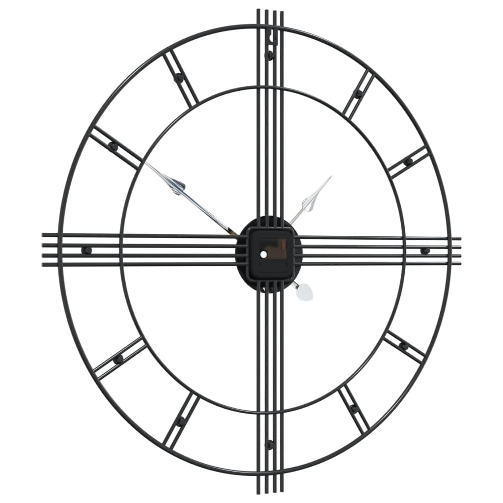 Väggklocka Svart Ø60 Cm Järn