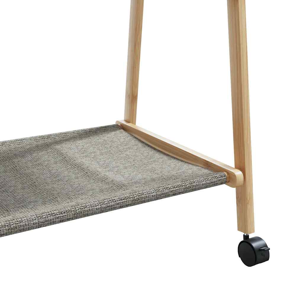 Klädställ Med Hyllor Och Hjul 132X45,5X155,5 Cm Bambu