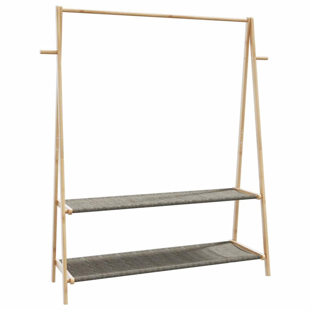 Klädställ Med Hyllor Och Hjul 132X45,5X155,5 Cm Bambu