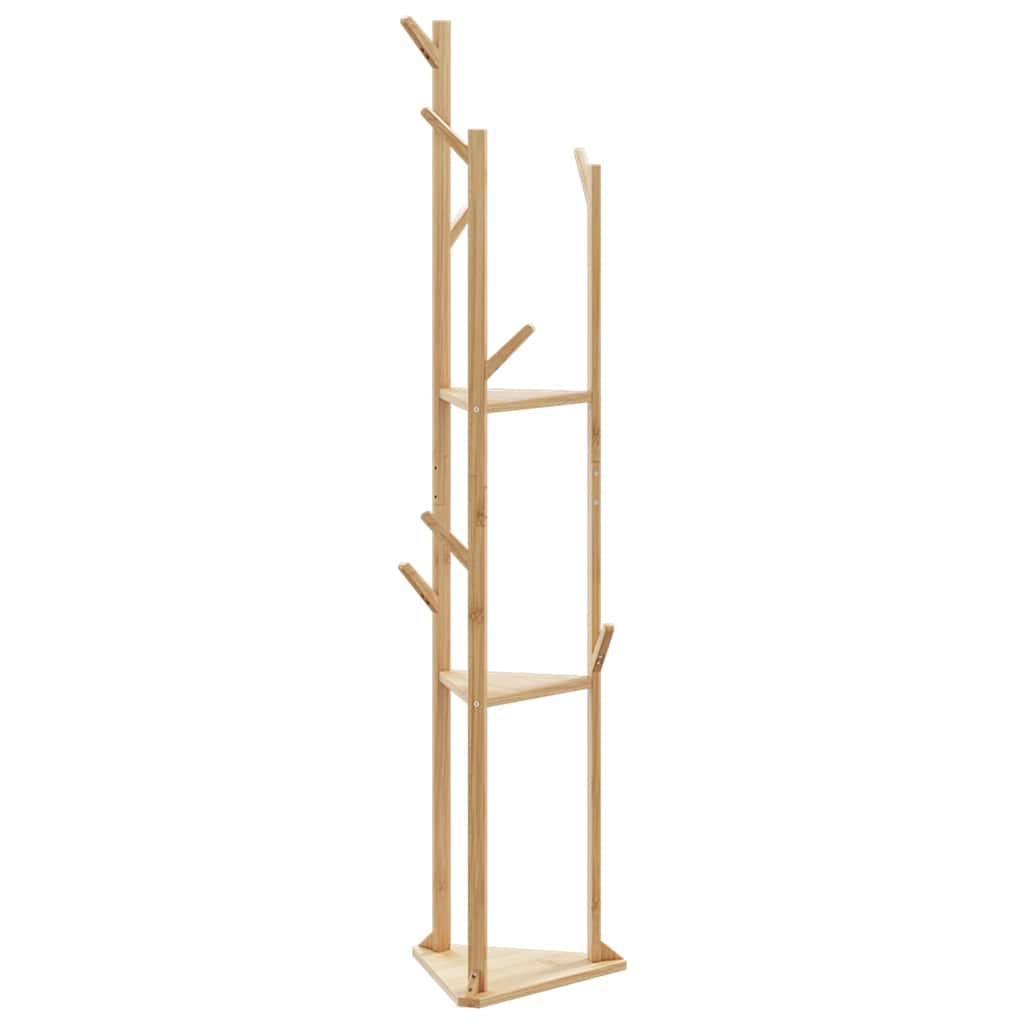 Klädhängare Med Krokar Och Hyllor 39X33X166 Cm Bambu