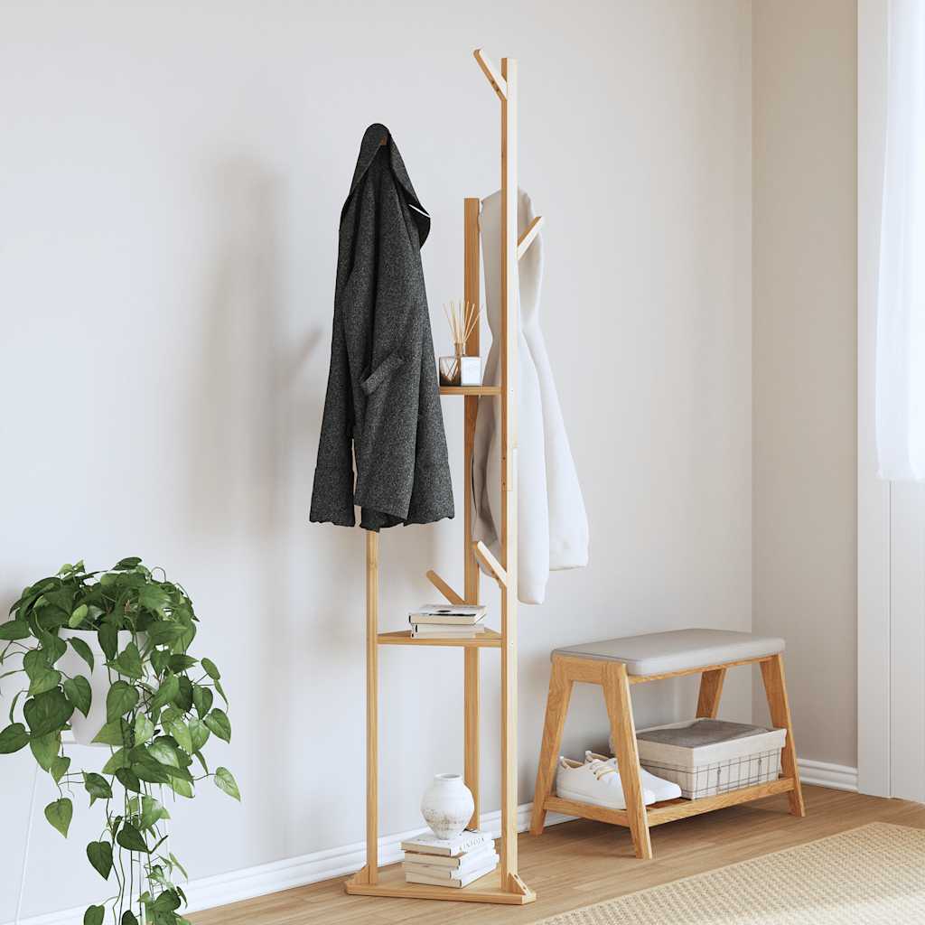 Klädhängare Med Krokar Och Hyllor 39X33X166 Cm Bambu