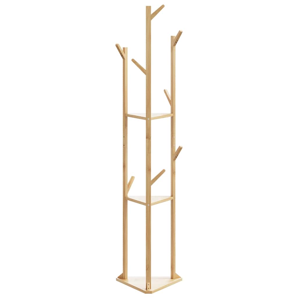 Klädhängare Med Krokar Och Hyllor 39X33X166 Cm Bambu