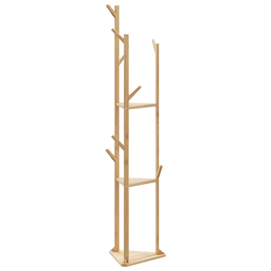 Klädhängare Med Krokar Och Hyllor 39X33X166 Cm Bambu