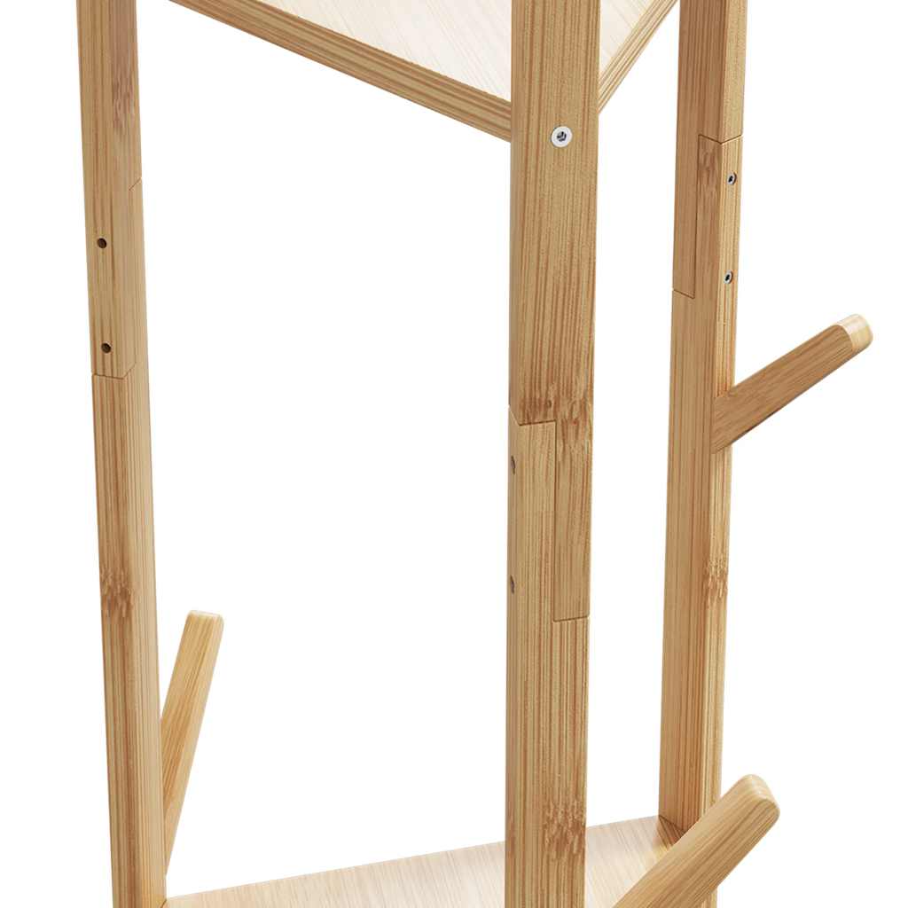 Klädhängare Med Krokar Och Hyllor 39X33X166 Cm Bambu