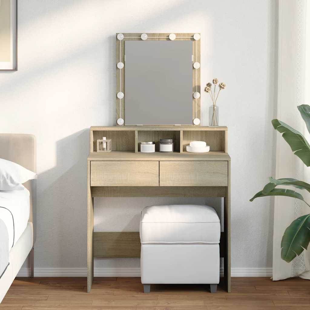 Sminkbord Med Led 80X41X144,5 Cm