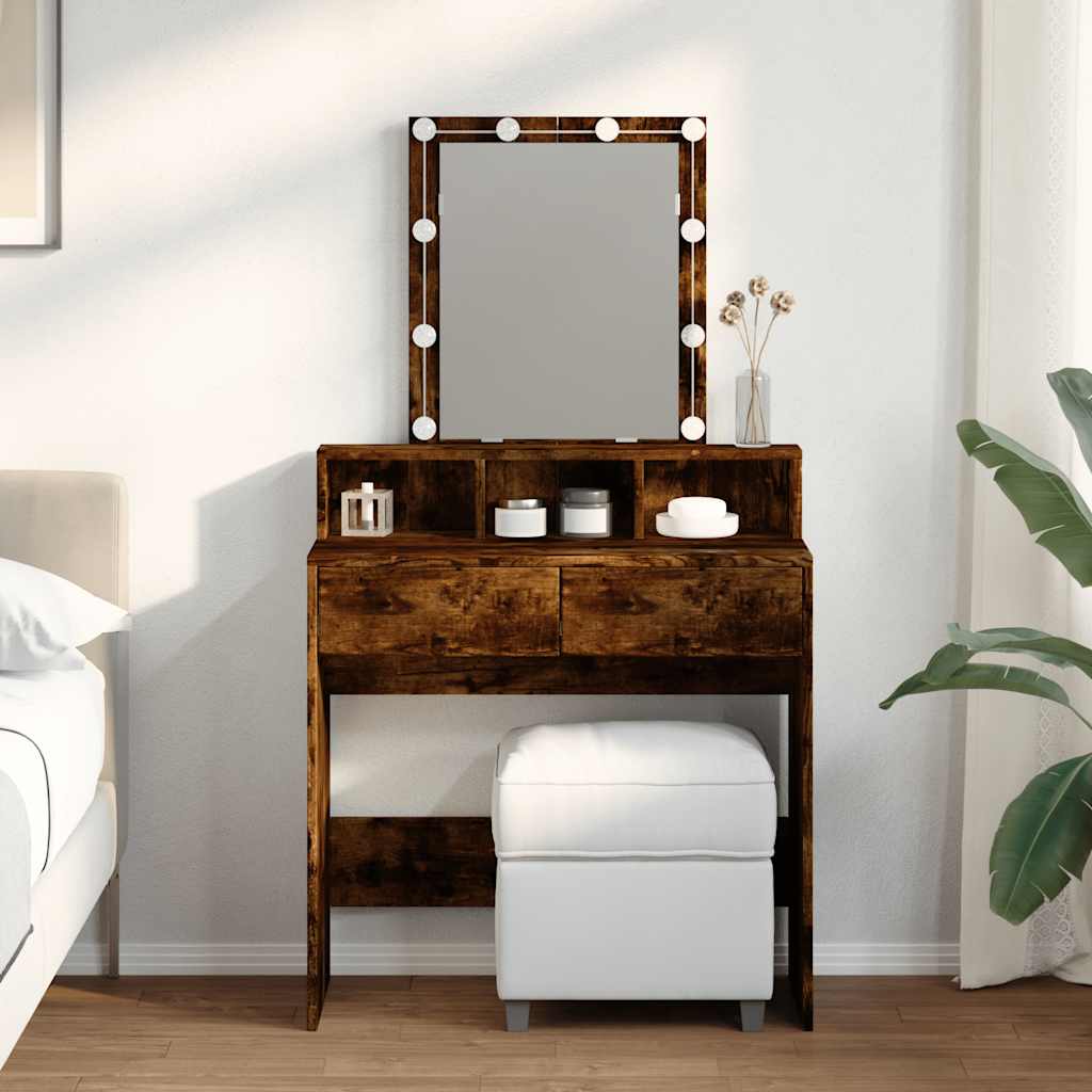 Sminkbord Med Led 80X41X144,5 Cm