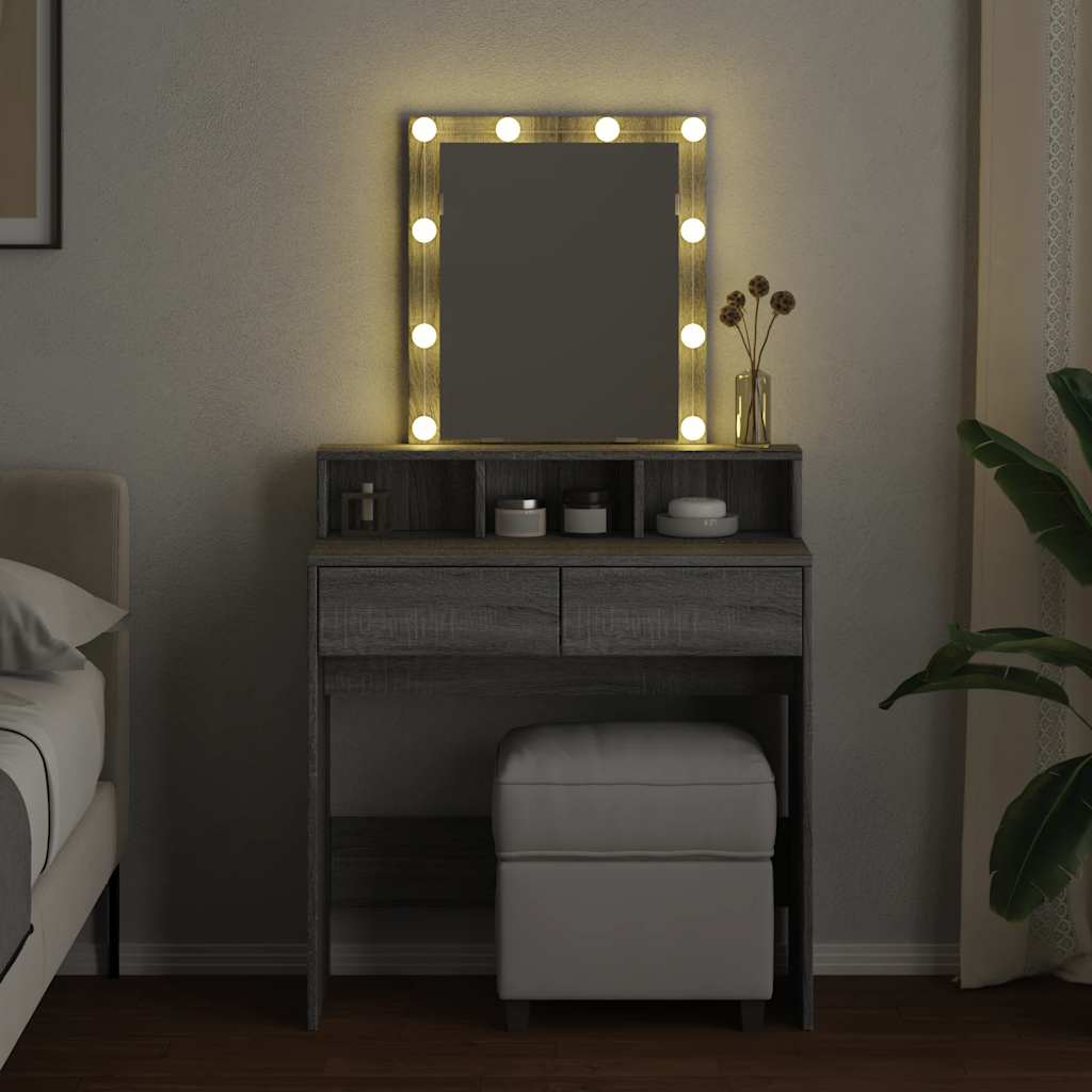 Sminkbord Med Led 80X41X144,5 Cm