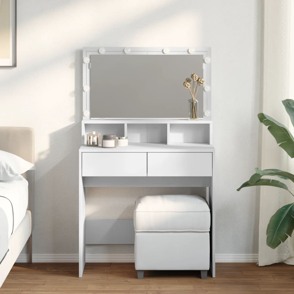 Sminkbord Med Led Sonoma-Ek 80X41X134,5 Cm