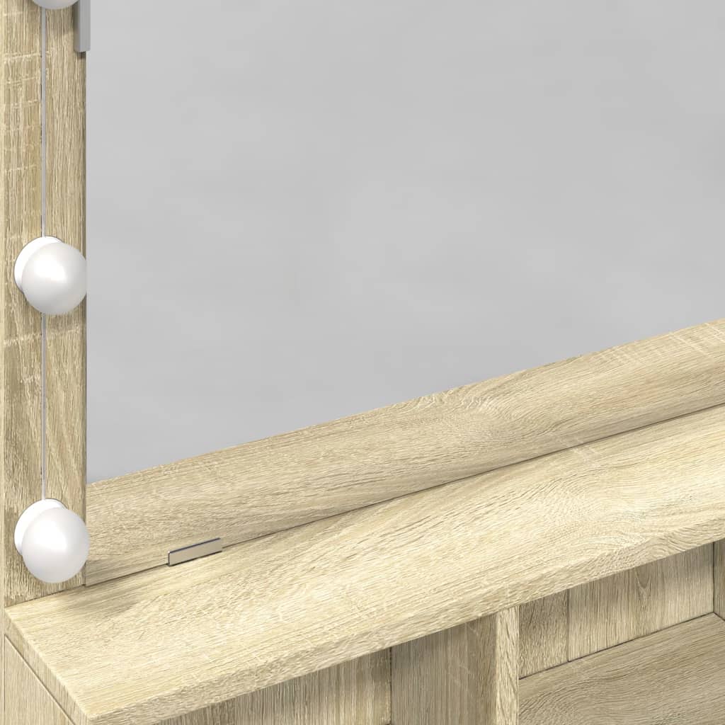 Sminkbord Med Led Sonoma-Ek 80X41X134,5 Cm