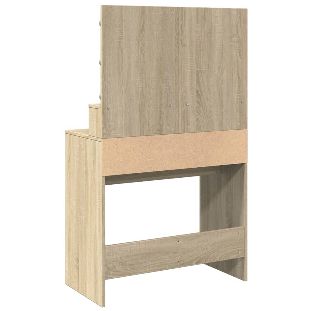 Sminkbord Med Led Sonoma-Ek 80X41X134,5 Cm