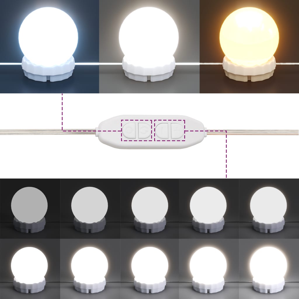 Sminkbord Med Led Sonoma-Ek 80X41X134,5 Cm