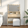 Sminkbord Med Led Sonoma-Ek 80X41X134,5 Cm