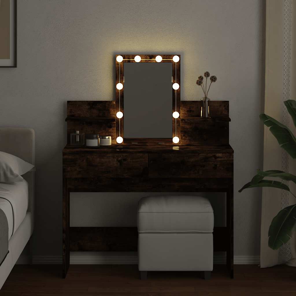 Sminkbord Med Led 100X40X130 Cm