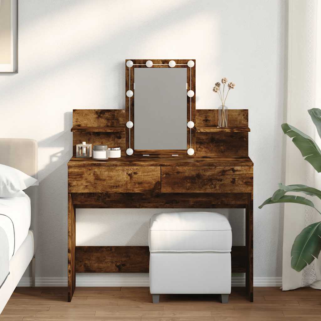 Sminkbord Med Led 100X40X130 Cm