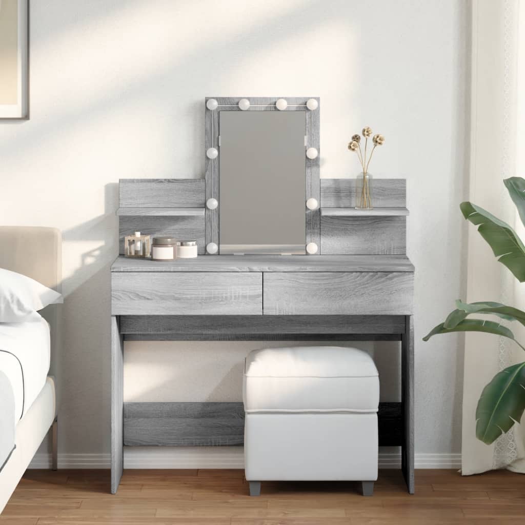 Sminkbord Med Led 100X40X130 Cm