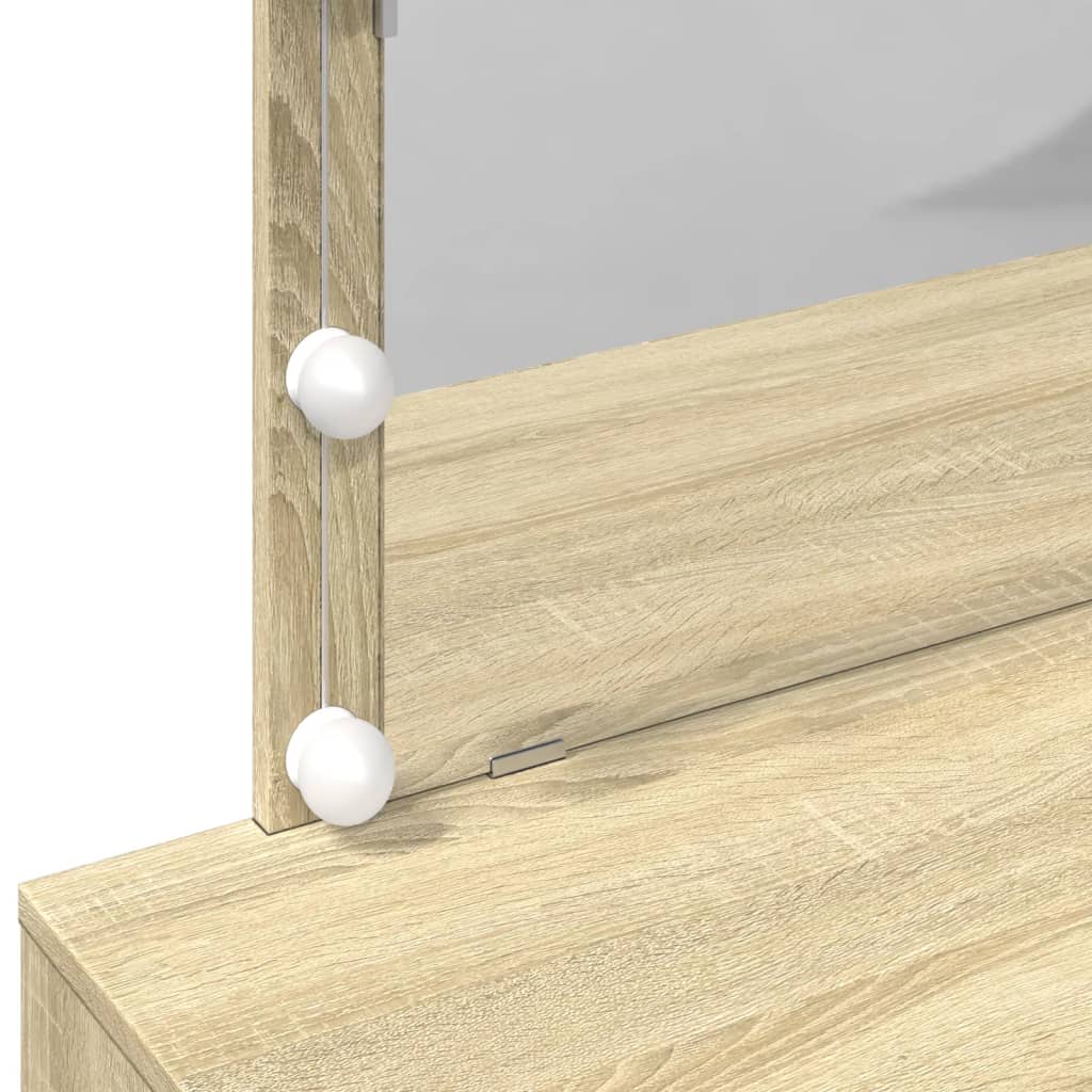 Sminkbord Med Led Sonoma-Ek 100X40X120 Cm