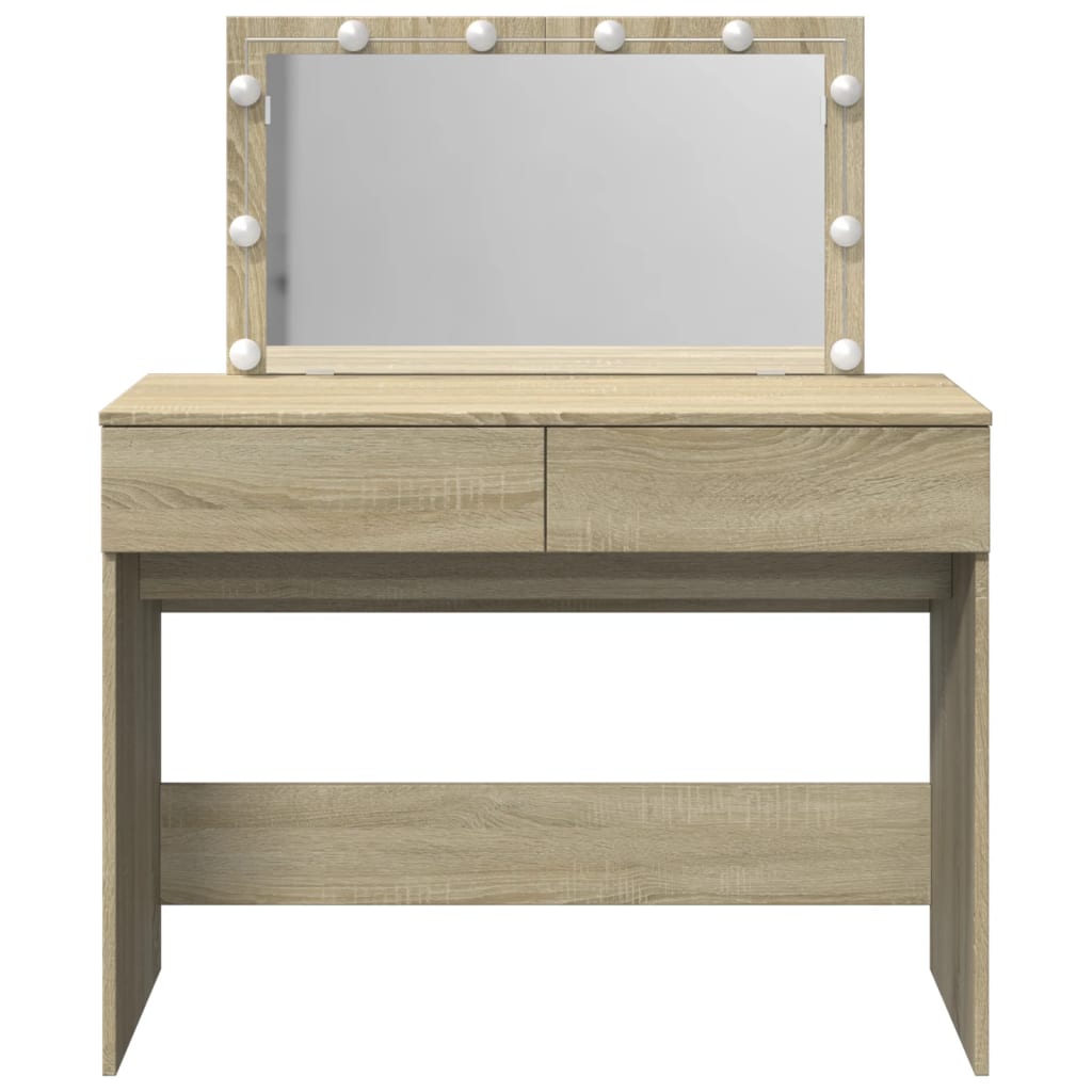 Sminkbord Med Led Sonoma-Ek 100X40X120 Cm