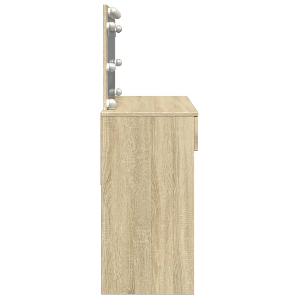 Sminkbord Med Led Sonoma-Ek 100X40X120 Cm