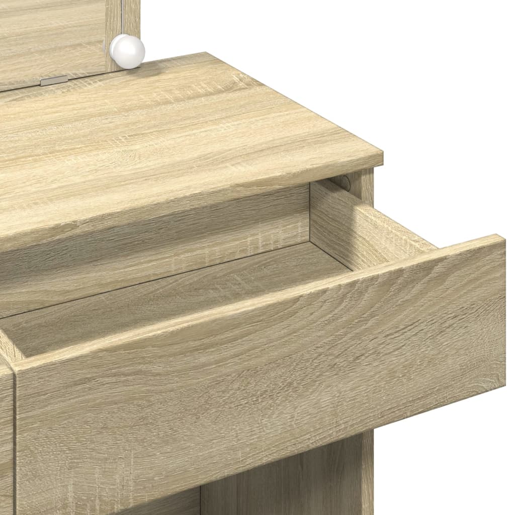 Sminkbord Med Led Sonoma-Ek 100X40X120 Cm