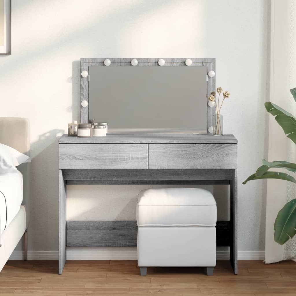 Sminkbord Med Led Sonoma-Ek 100X40X120 Cm
