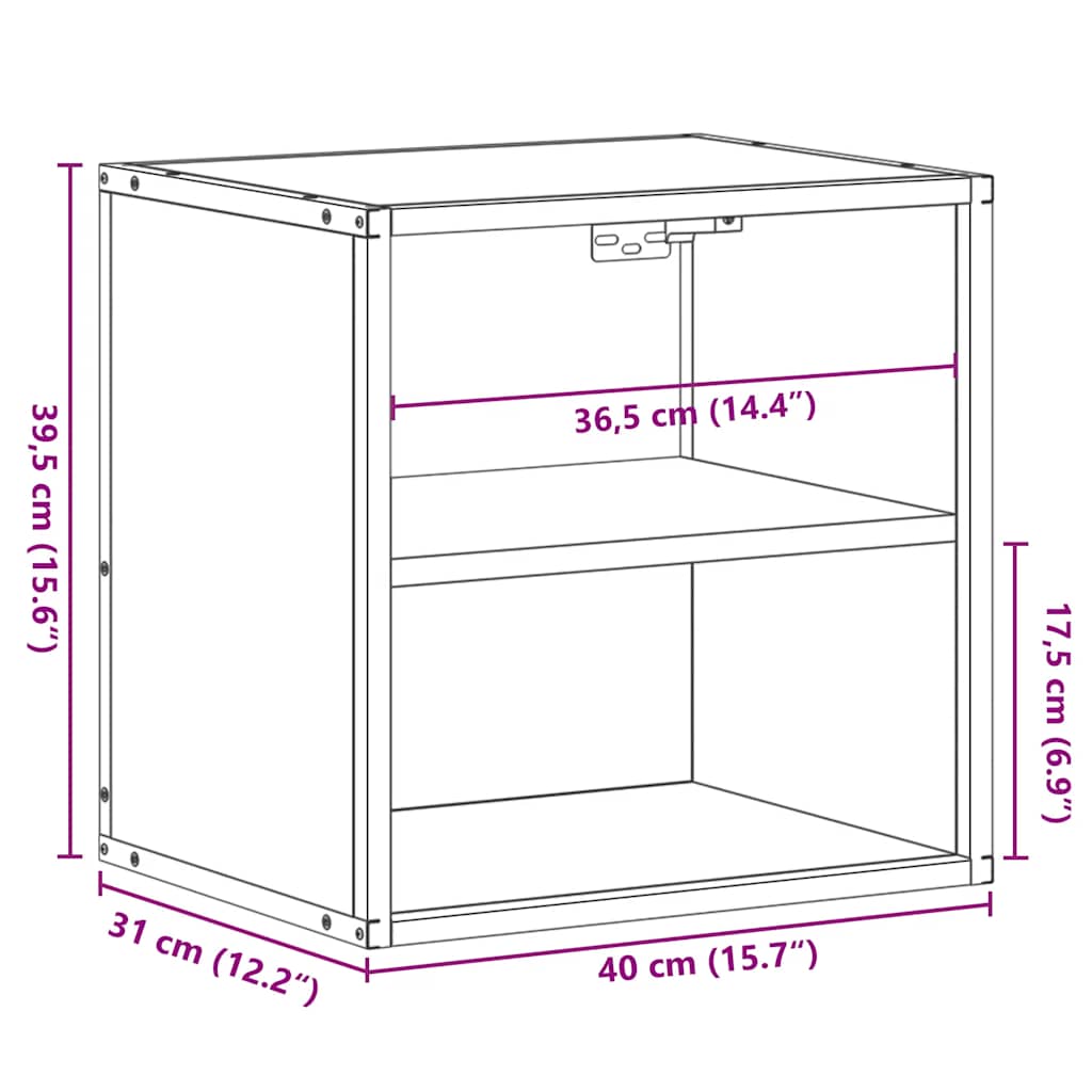 Väggmonterade Sängbord 2 St Sonoma-Ek 40X31X39,5 Cm