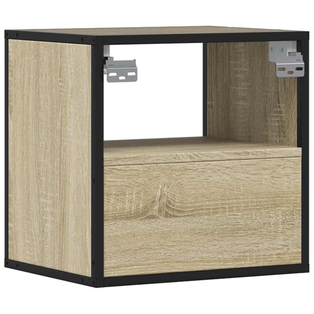 Väggmonterade Sängbord 2 St Sonoma-Ek 40X31X39,5 Cm
