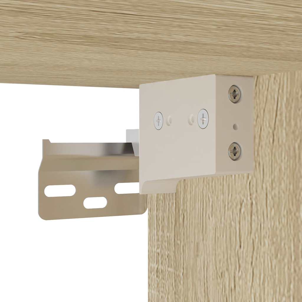 Väggmonterade Sängbord 2 St Sonoma-Ek 40X31X39,5 Cm