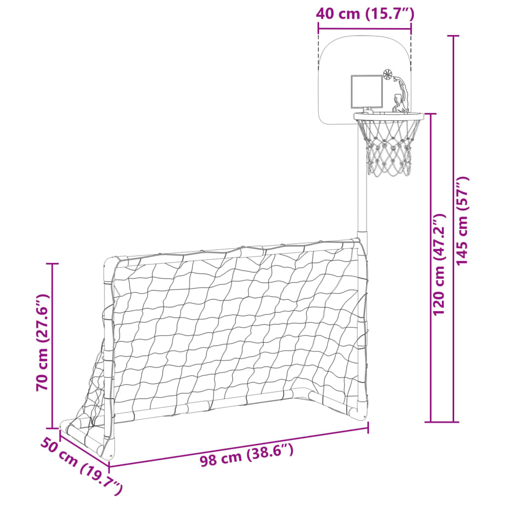 Fotbolls- Och Basketset För Barn Med Bollar 98X50X70 Cm